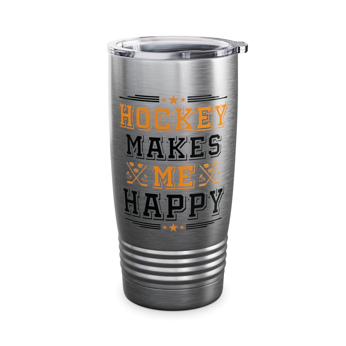 Hockey Makes Me Happy Funny Hockey Fan Tumbler For Men Women