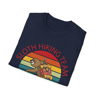 Retro Sloth Hiking Team We'll Get There When We Get There Hikers Hiking T-Shirt