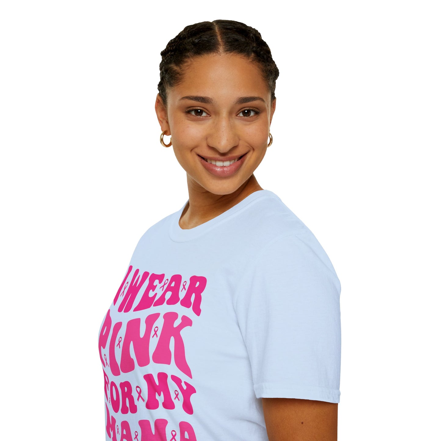 I Wear Pink For My Mama Ribbon Breast Cancer Support Squads T-Shirt For Men Women