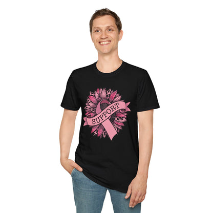 Sunflower Pink Breast Cancer Awareness Women Warrior T-Shirt For Men Women