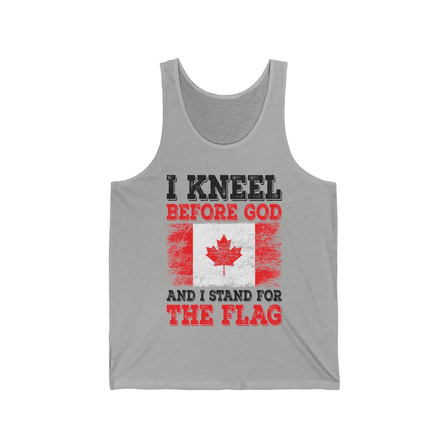 I Kneel Before God And I Stand For The Flag Canada Canadian Flag Tank Top