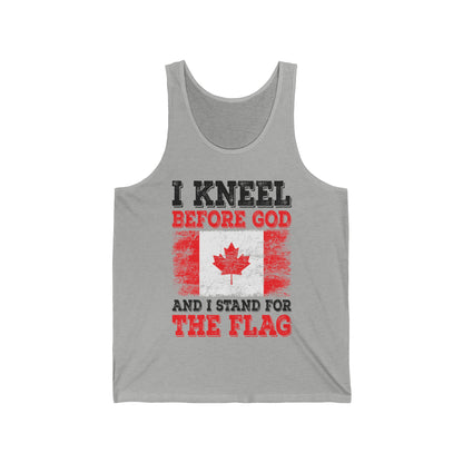 I Kneel Before God And I Stand For The Flag Canada Canadian Flag Tank Top