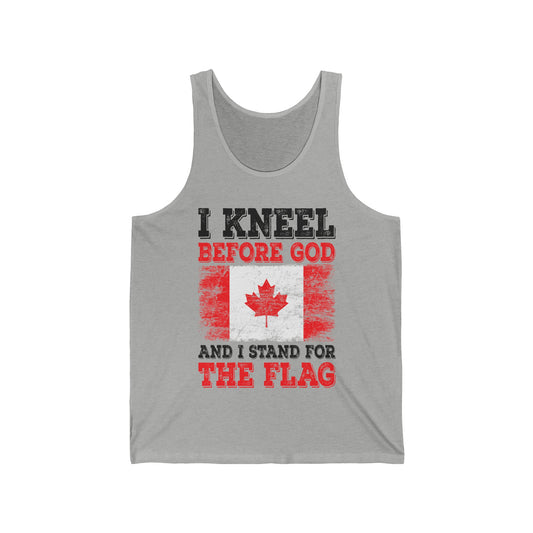I Kneel Before God And I Stand For The Flag Canada Canadian Flag Tank Top