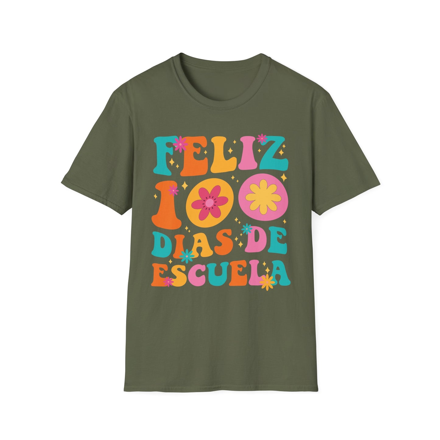 Funny Feliz 100 Diaz De Escuela 100th Day School Spanish Teacher T-Shirt For Men Women Kids