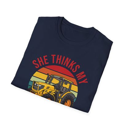 Funny She Thinks My Tractors Sexy Farming Farmer Farm T-Shirt