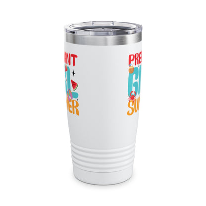 Groovy Pregnancy Reveal Pregnant Girl Summer Tumbler For Baby Shower Tumbler