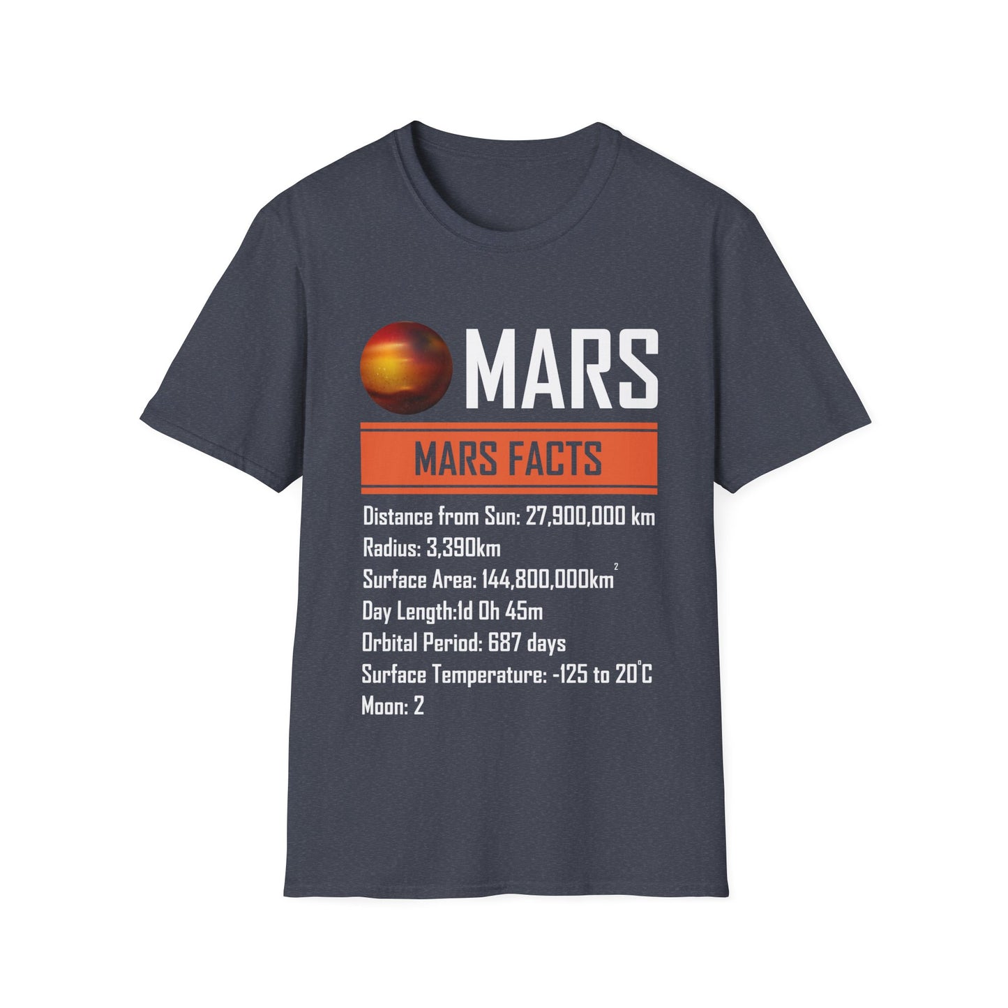 Mars Facts About Mars Planet Space Lover T-Shirt Men Women