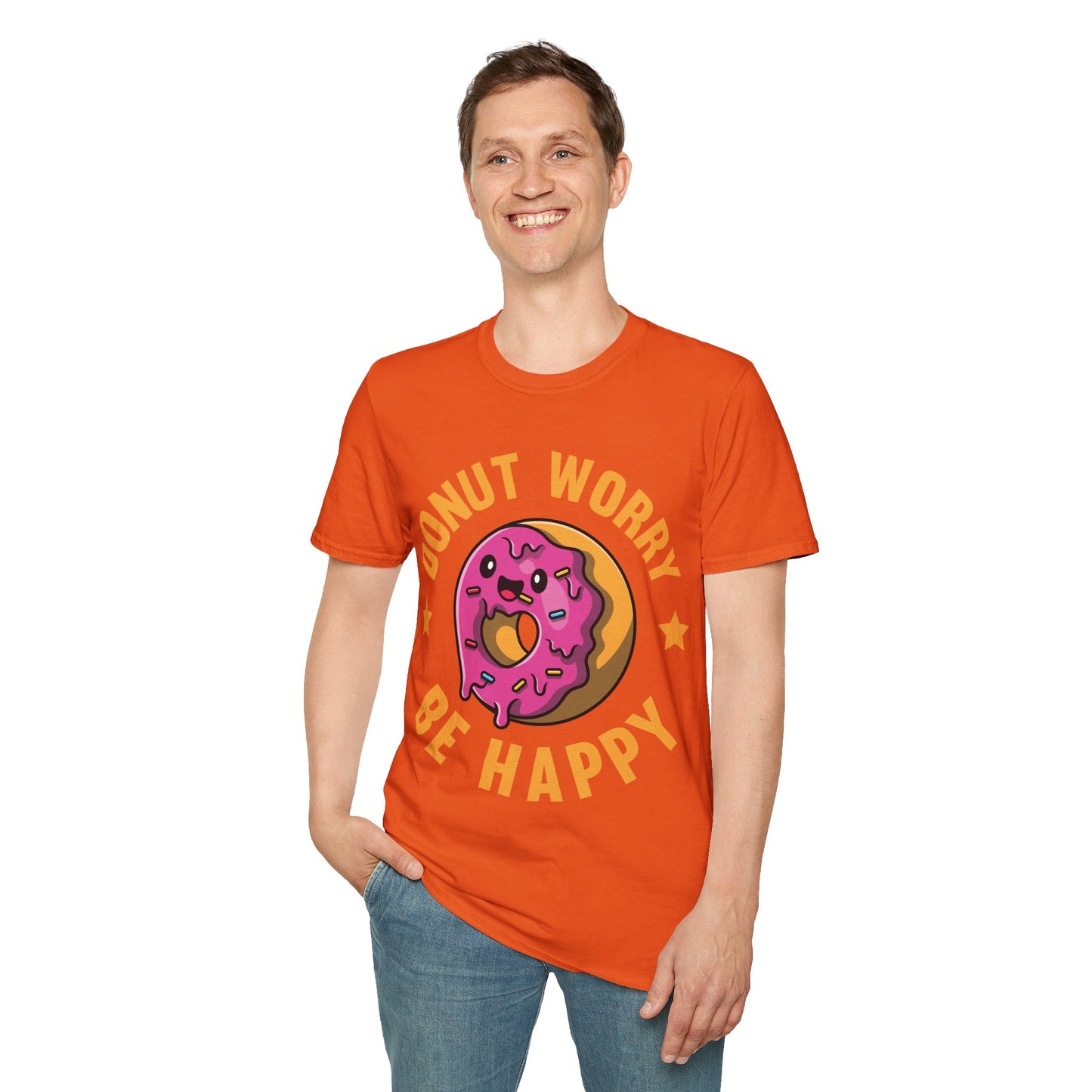 Funny Donut Worry Be Happy Foodie Donut Lovers T-Shirt For Men Women T-Shirt