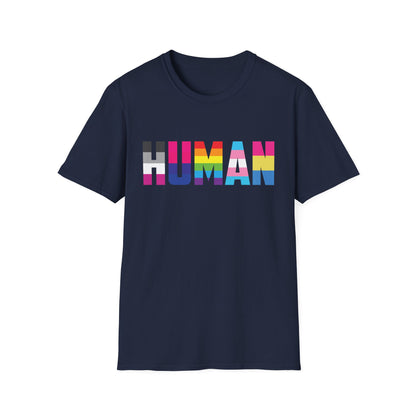 Funny Human LGBT Gay Pride Rainbow Flag ChristianBlack ManT-Shirt for Men Women