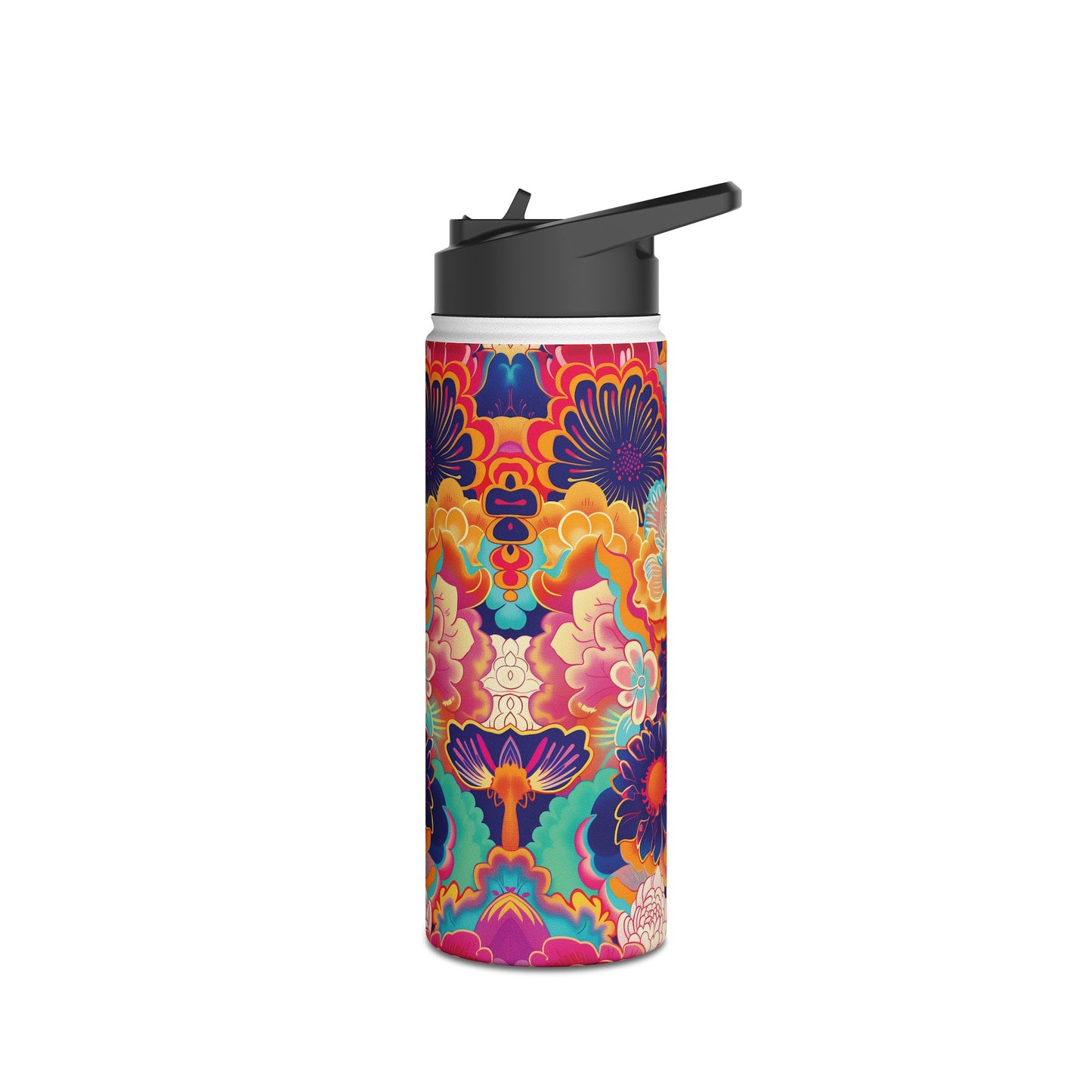 Manga Pattern Stainless Steel Water Bottle with Twist-on Lid and Double-Wall Vacuum Insulation