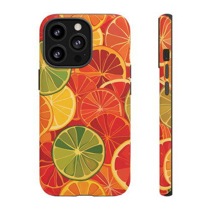 Citrus Burst Pattern iPhone 13 14 15 16 Pro Max Plus Case Wireless Charging Compatible Tough Cases Protection, Magnetic Phone Case for iPhone Classic Series