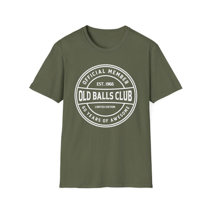 Mens Old Balls Club 60 Years Awesome Sixty 60th Birthday Farthers Day T-Shirt