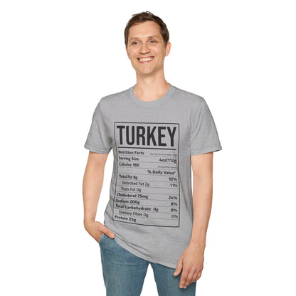 Turkey Nutrition Facts Funny Family Matching Thanksgiving Christmas T-Shirt For Men Women