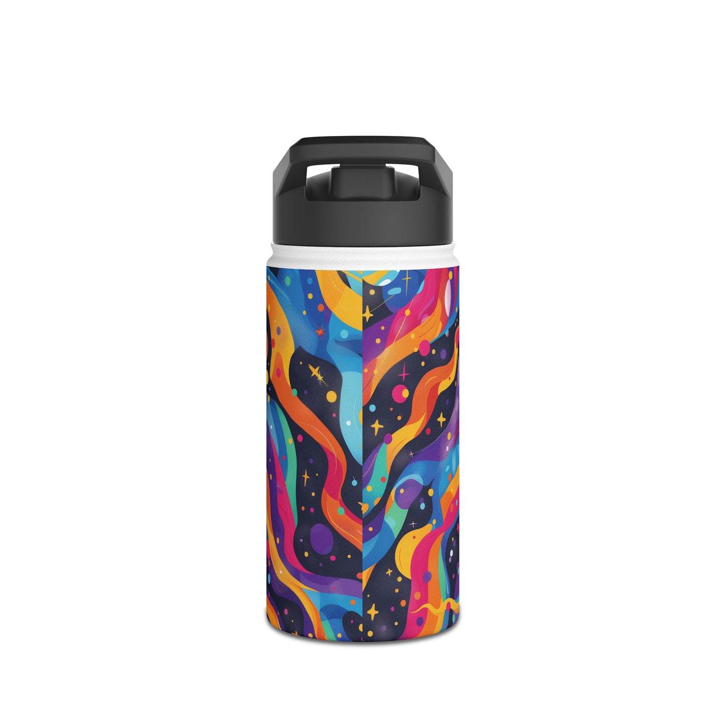 Planetary Parade Pattern Stainless Steel Water Bottle with Twist-on Lid and Double-Wall Vacuum Insulation