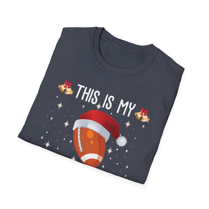 Funny This Is My Christmas Pajama Shirt Gift For Football Lover Xmas T-Shirt Men Women