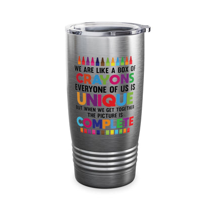 Funny Teacher We Are Like a Box of Crayons Back to School Tumbler For Men Women Kids Tumbler