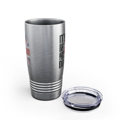 Funny Its In My DNA British Flag England UK Britain Union Jack Tumbler For Men Women Tumbler