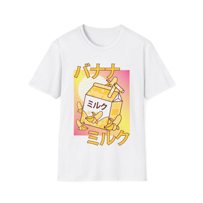 Funny Cute Japanese Kawaii Banana Milk Shake Retro 90s T-Shirt