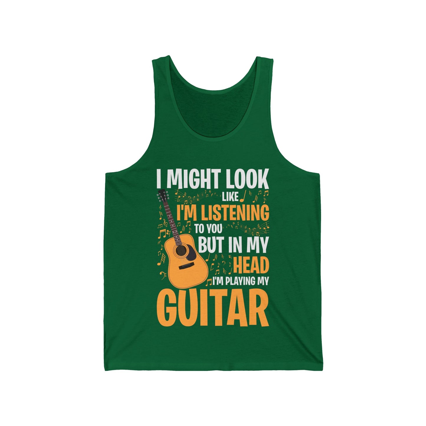 I Might Look Like I'm Listening to You Funny Guitar Music Sarcastic Tank