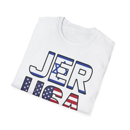 Jerusalem City USA Israel Flag Jewish Support Jerusalem T-Shirt for Men Women