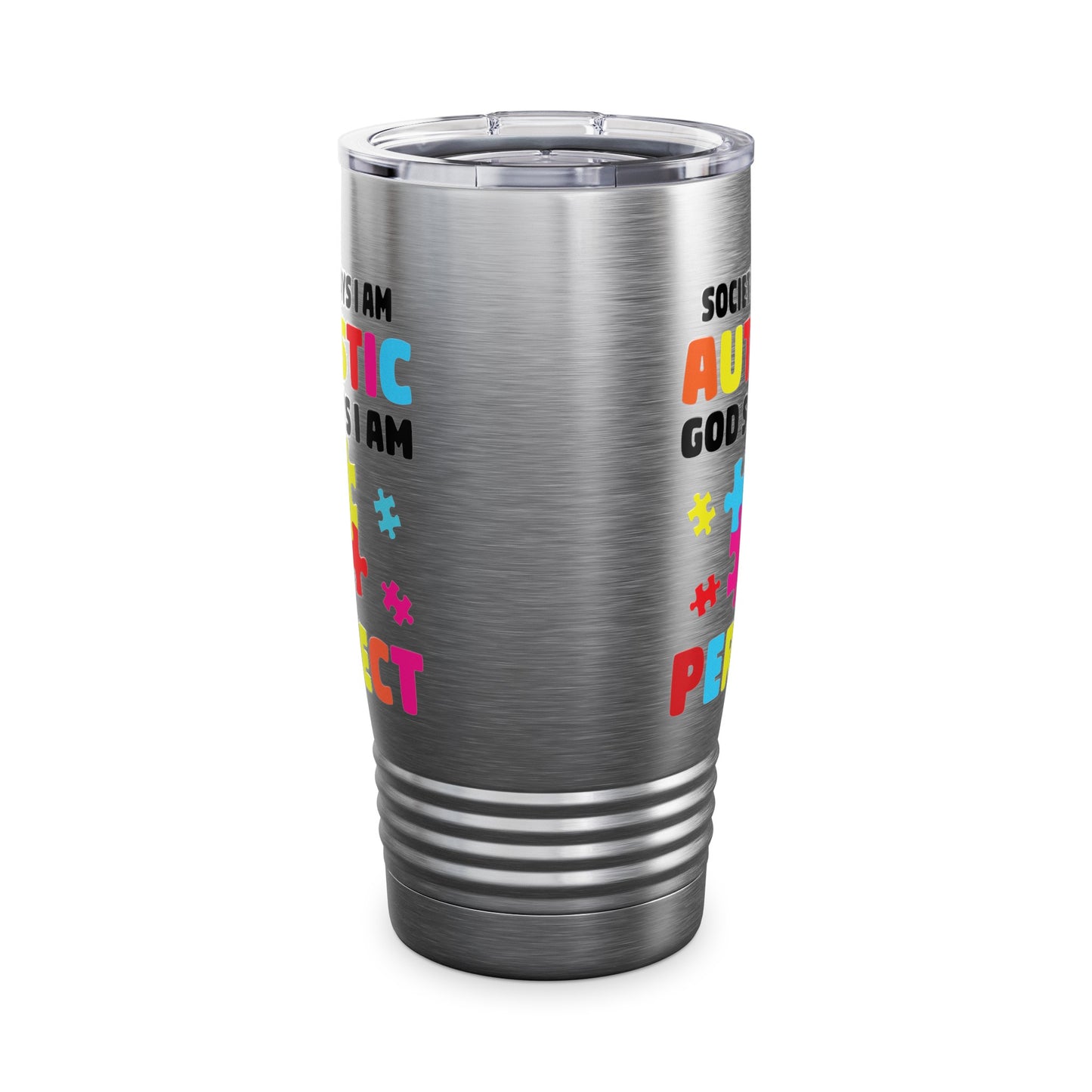 Funny Society Says I'm Autistic God Says I'm Perfect Autism Gifts Tumbler For Men Women Tumbler