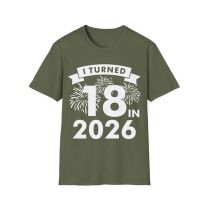 Funny I Turned 18 In 2026 18th Birthday Party Gift T-Shirt For Men Women