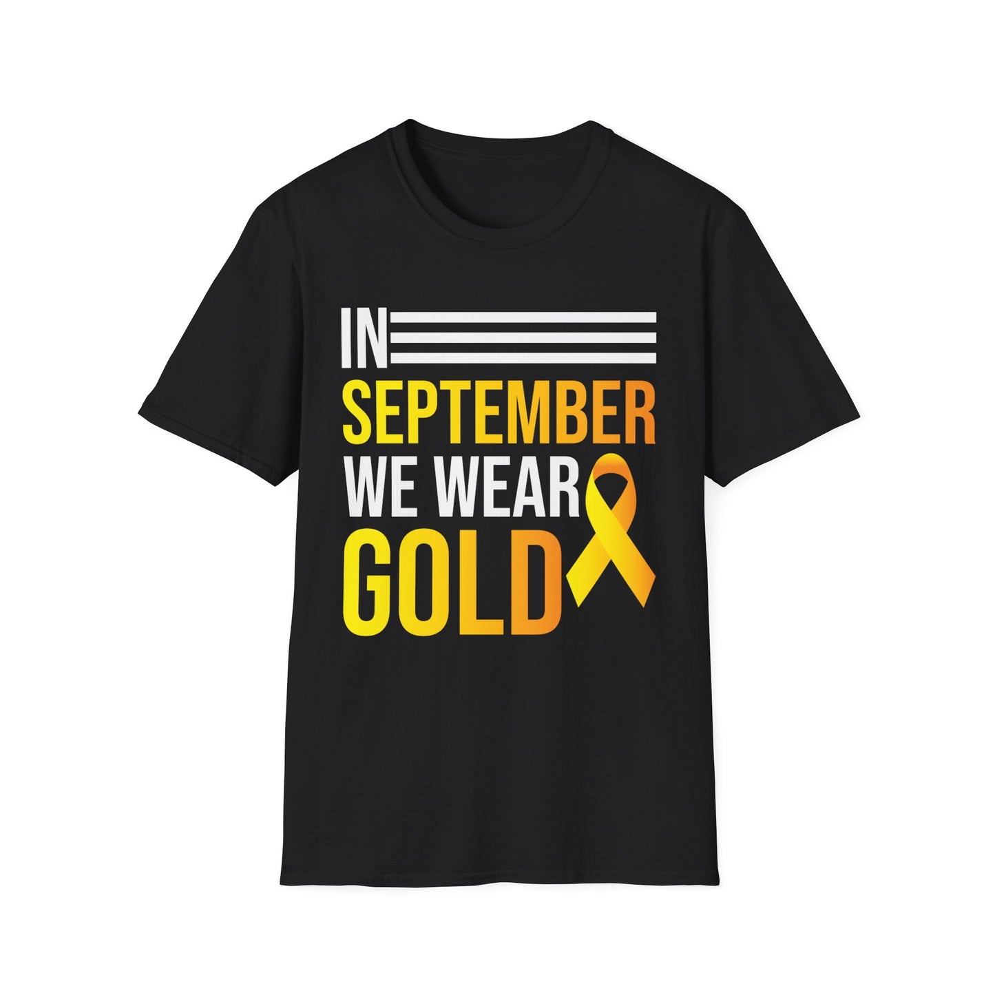 In September We Wear Gold Childhood Cancer Awareness Shirt for Men Women T-Shirt