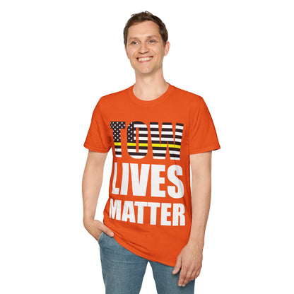 Tow Lives Matter Thin Yellow Line Tow Truck Driver Birthday Gift T-shirt Men