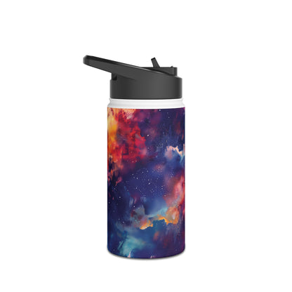 Galaxy Vibrant Pattern Stainless Steel Water Bottle with Twist-on Lid and Double-Wall Vacuum Insulation