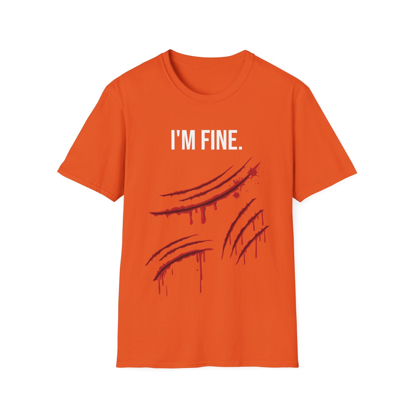 Tiger Claws I'm Fine Bloody Zombie Scary Halloween Costume T-Shirt Men Women