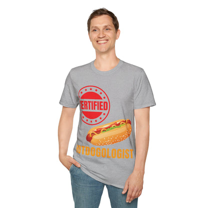 Certified Hotdogologist Hotdog Cool Sausage Hot Dog Lover T-Shirt For Men Women T-Shirt