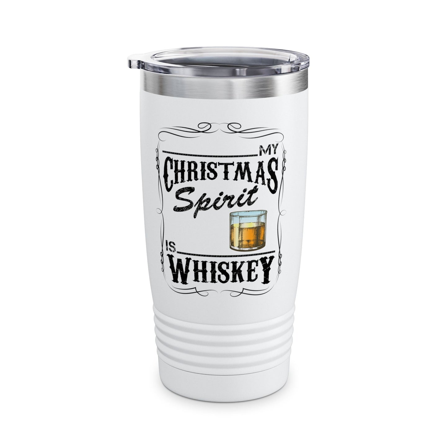 Funny Whiskey Is My Christmas Spirit Xmas Drinking Vintage Tumbler