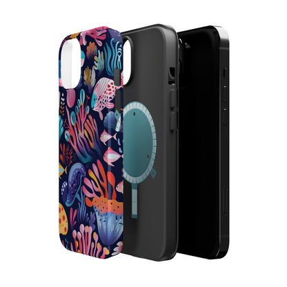 Underwater World Pattern iPhone 13 14 15 Pro Max Plus Case Compatible with MagSafe Tough Cases Protection, Magnetic Phone Case for iPhone  Classic Series