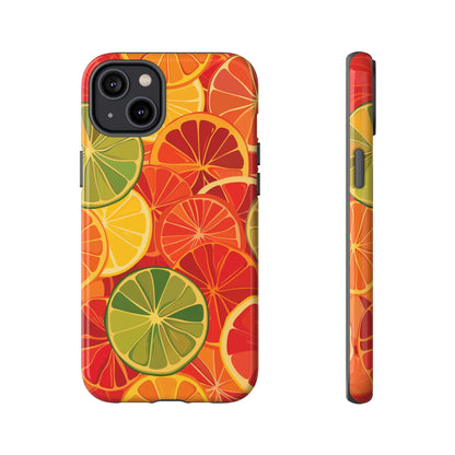 Citrus Burst Pattern iPhone 13 14 15 16 Pro Max Plus Case Wireless Charging Compatible Tough Cases Protection, Magnetic Phone Case for iPhone Classic Series