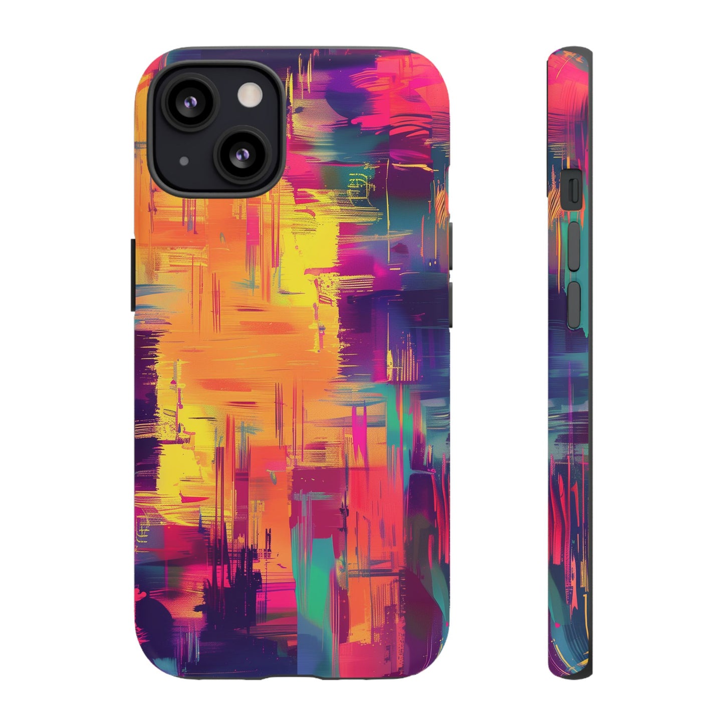 Glitch Art Pattern  iPhone 13 14 15 16 Pro Max Plus Case Wireless Charging Compatible Tough Cases Protection, Magnetic Phone Case for iPhone Classic Series