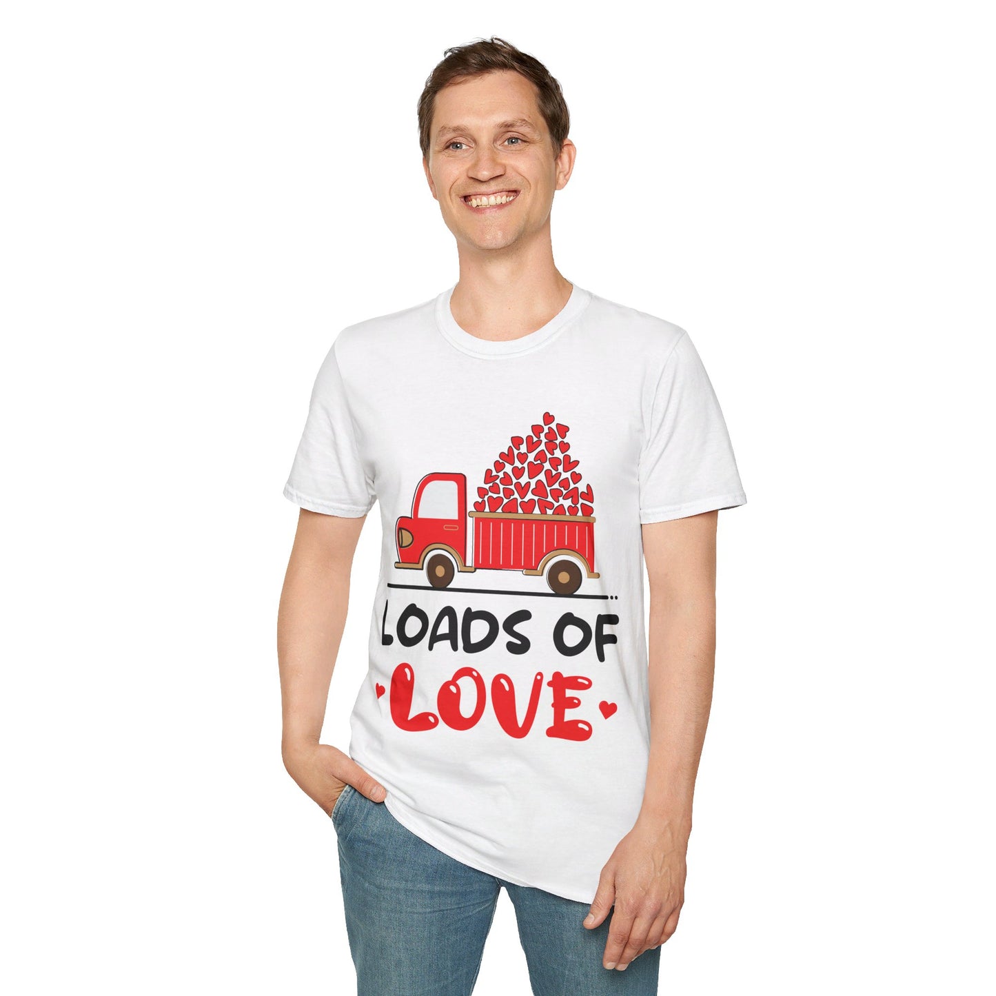 Funny Loads of Love Tractor Cute Valentines Day Truck T-Shirt