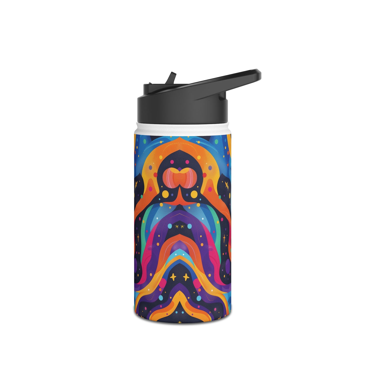 Planetary Parade Pattern Stainless Steel Water Bottle with Twist-on Lid and Double-Wall Vacuum Insulation