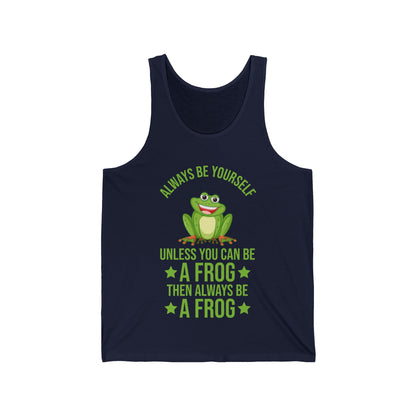 Frog Always Be Yourself Retro Vintage Men Women Amphibian Tank Tops