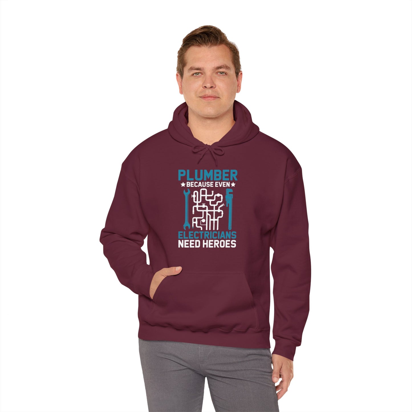 Plumber Because Even Electricians Need Heroes Funny Plumbers Hoodie For Men Women Hoodie