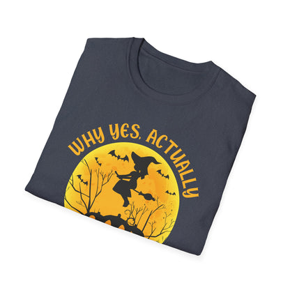 Funny Why Yes Actually I Can Drive A Stick Witch halloween Party T-Shirt Girls