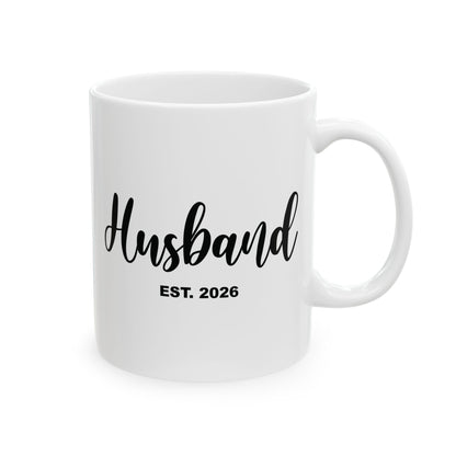 Husband Est 2026 Married Hubby Honeymoon Couple Wedding Coffee Mug For Men