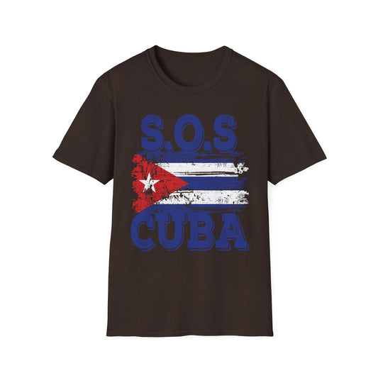 SOS Cuba Cuban Flag Shirt Man Cuban T-Shirt for Men Women