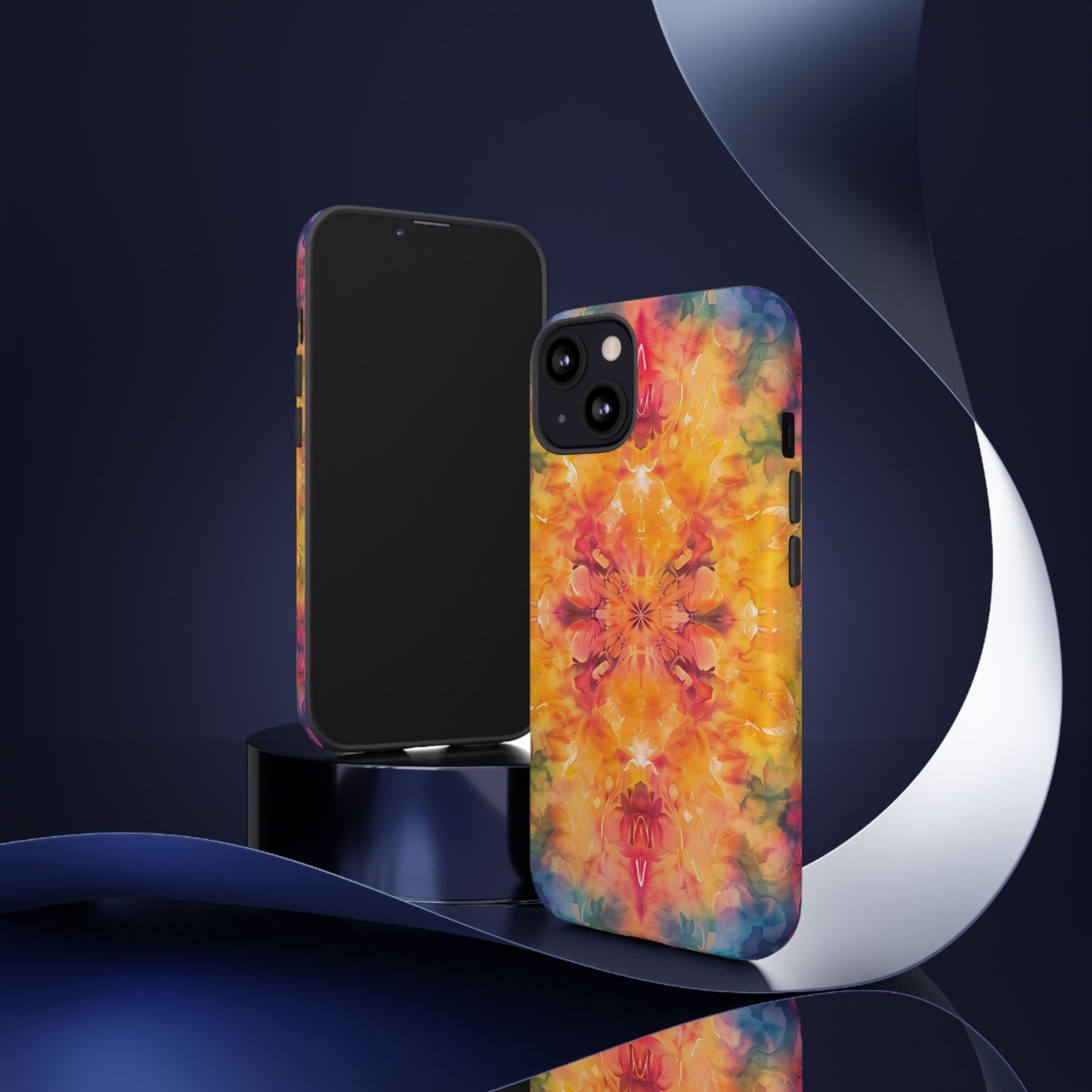 Tie-Dye Dream Pattern iPhone 13 14 15 16 Pro Max Plus Case Wireless Charging Compatible Tough Cases Protection, Magnetic Phone Case for iPhone Classic Series