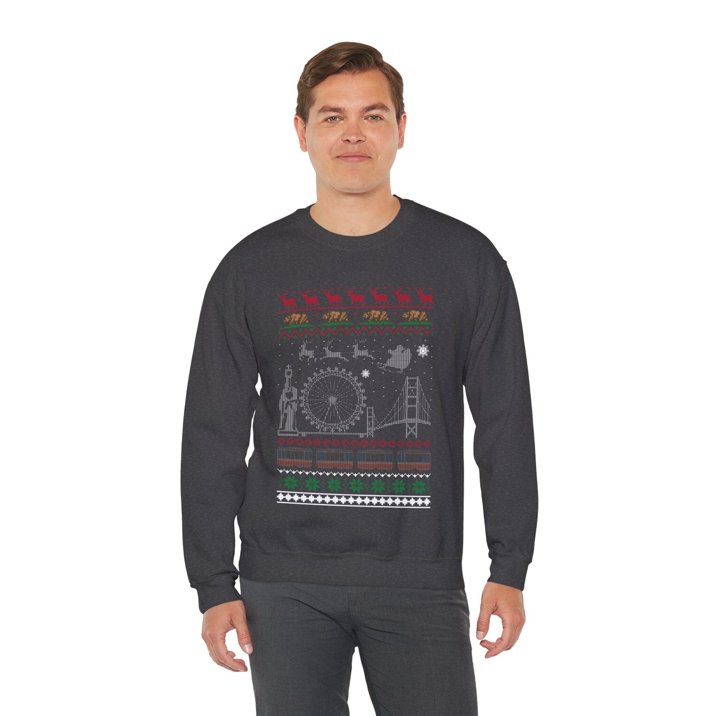 I Love California Christmas Santa, Reindeer Funny Ugly Christmas Jumper Sweatshirt