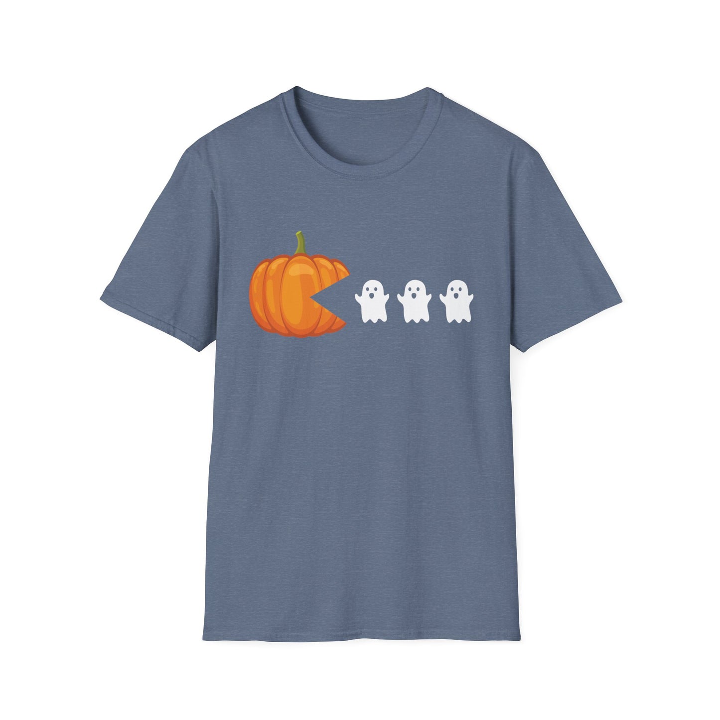 Funny Halloween Pumpkin Eating Ghost, Gamer Gaming Men Women T-Shirt