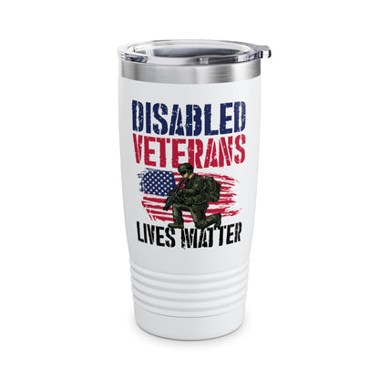 Disabled Veteran Lives Matter American US Flag Military Tumbler For Men Women Tumbler