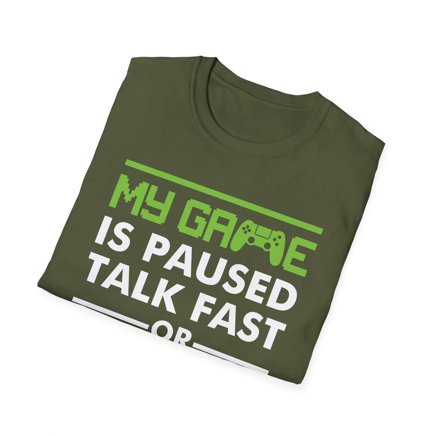 Funny My Game is Paused Talk Fast Or Feed Me Pizza Gaming Gamer T-Shirt