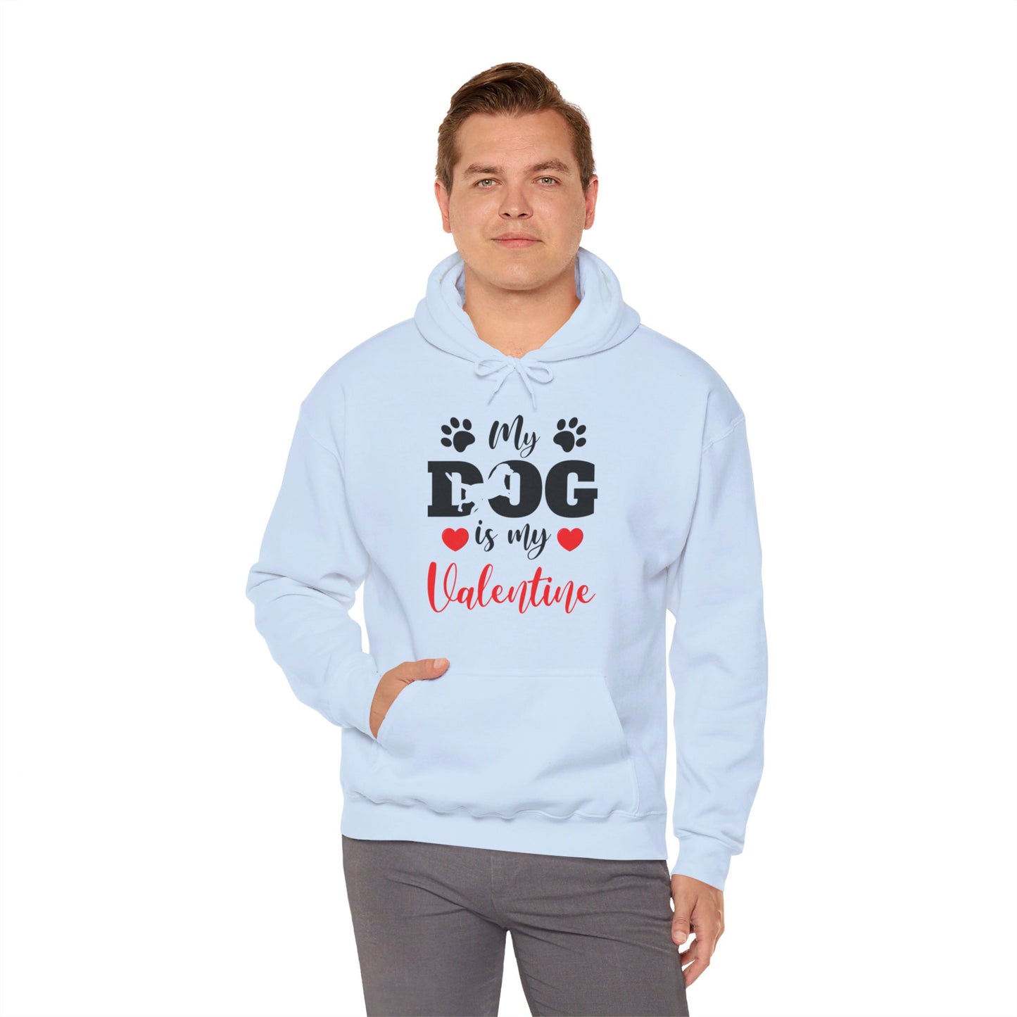 Funny My Dog is My Valentine Dog Lovers Hoodie For Men Women Hoodie