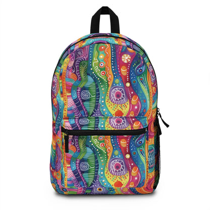 Abstract Rainbow Doodle Pattern Backpacks for Men Women Kids School Travel, Capacity School Backpacks