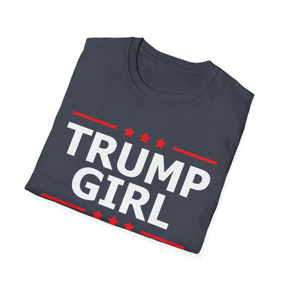 Cute Trump Girl Republican US Flag 2024 Vintage Vote T-Shirt